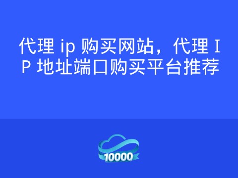代理 ip 购买网站,代理 IP 地址端口购买平台推荐
