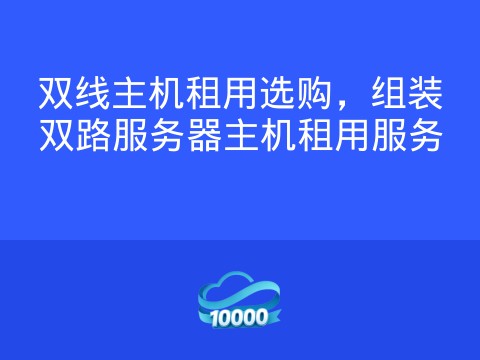 双线主机租用选购,组装双路服务器主机租用服务