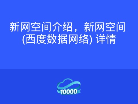 新网空间介绍,新网空间 (西度数据网络) 详情