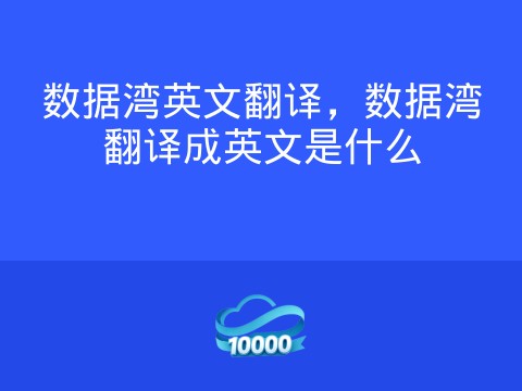 数据湾英文翻译，数据湾翻译成英文是什么