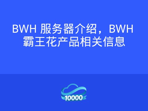 BWH 服务器介绍,BWH 霸王花产品相关信息