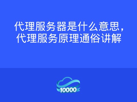 代理服务器是什么意思,代理服务原理通俗讲解