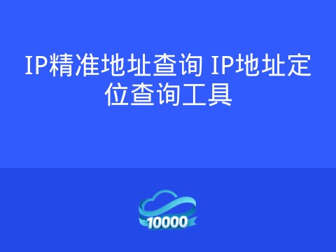 IP精准地址查询 IP地址定位查询工具