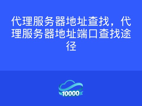 代理服务器地址查找,代理服务器地址端口查找途径