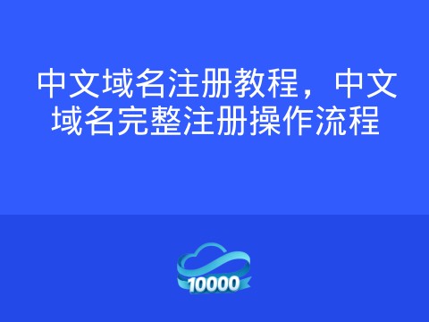 中文域名注册教程，中文域名完整注册操作流程
