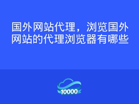 国外网站代理,浏览国外网站的代理浏览器有哪些