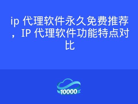 ip 代理软件永久免费推荐，IP 代理软件功能特点对比