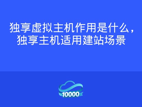 独享虚拟主机作用是什么,独享主机适用建站场景