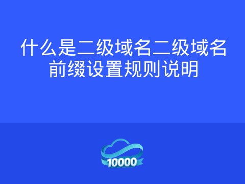 什么是二级域名二级域名前缀设置规则说明
