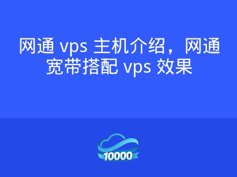 网通 vps 主机介绍,网通宽带搭配 vps 效果