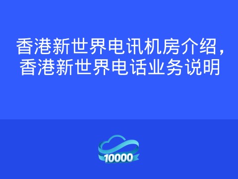 香港新世界电讯机房介绍,香港新世界电话业务说明