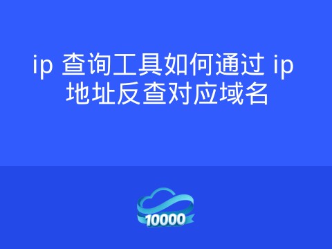 ip 查询工具如何通过 ip 地址反查对应域名