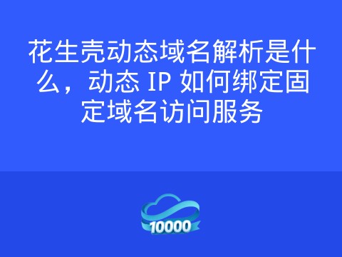 花生壳动态域名解析是什么，动态 IP 如何绑定固定域名访问服务
