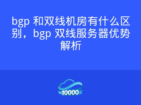 bgp 和双线机房有什么区别,bgp 双线服务器优势解析