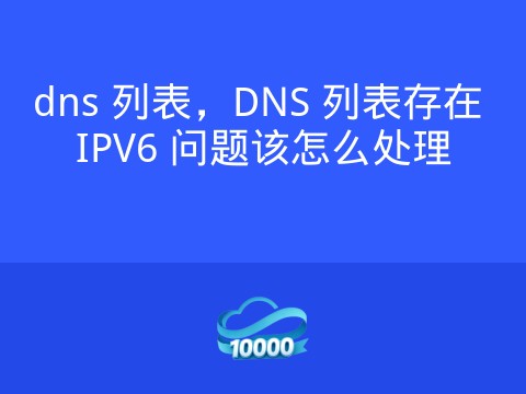 dns 列表，DNS 列表存在 IPV6 问题该怎么处理