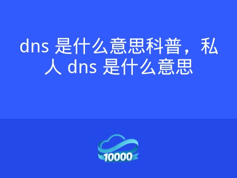 dns 是什么意思科普,私人 dns 是什么意思