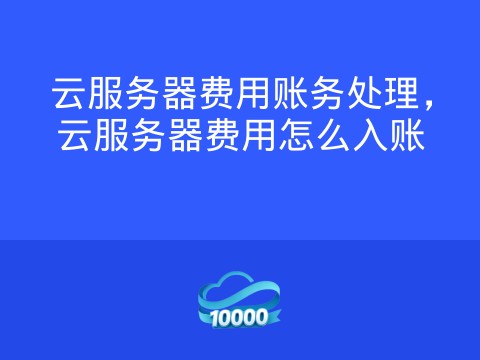 云服务器费用账务处理，云服务器费用怎么入账