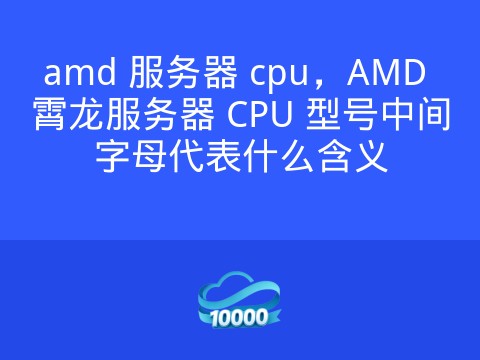 amd 服务器 cpu,AMD 霄龙服务器 CPU 型号中间字母代表什么含义