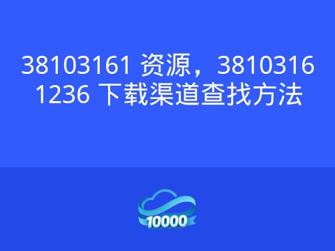38103161 资源,38103161236 下载渠道查找方法
