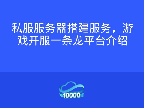 私服服务器搭建服务,游戏开服一条龙平台介绍