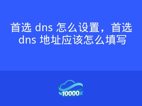首选 dns 怎么设置,首选 dns 地址应该怎么填写