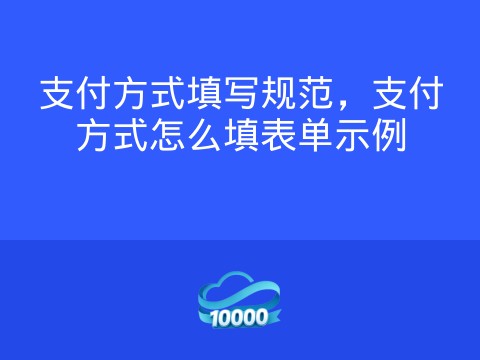 支付方式填写规范,支付方式怎么填表单示例