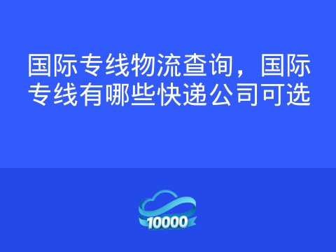 国际专线物流查询,国际专线有哪些快递公司可选
