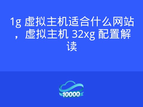 1g 虚拟主机适合什么网站,虚拟主机 32xg 配置解读