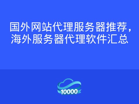 国外网站代理服务器推荐,海外服务器代理软件汇总