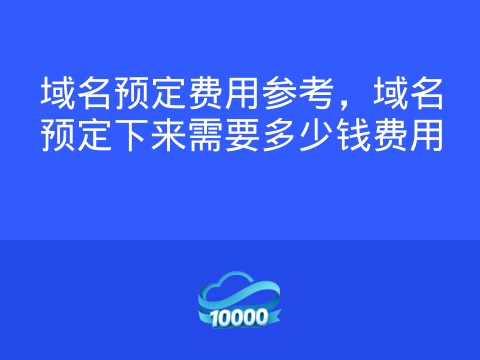 域名预定费用参考,域名预定下来需要多少钱费用
