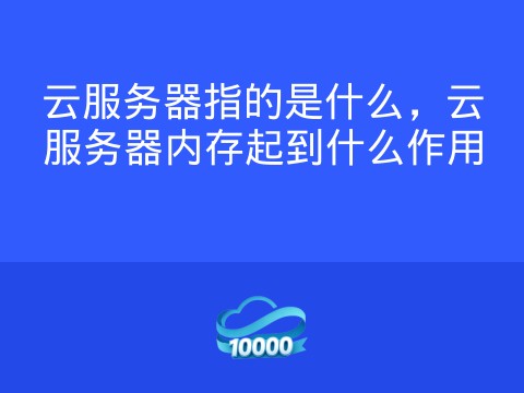 云服务器指的是什么,云服务器内存起到什么作用