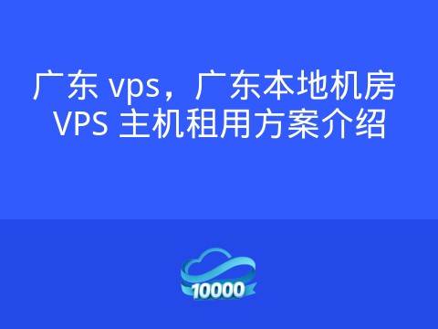 广东 vps，广东本地机房 VPS 主机租用方案介绍