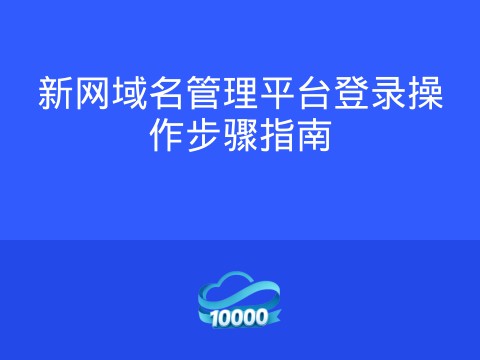 新网域名管理平台登录操作步骤指南