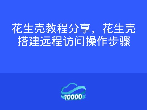 花生壳教程分享,花生壳搭建远程访问操作步骤