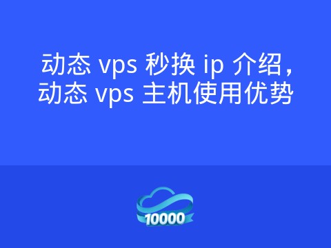 动态 vps 秒换 ip 介绍，动态 vps 主机使用优势
