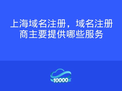 上海域名注册,域名注册商主要提供哪些服务