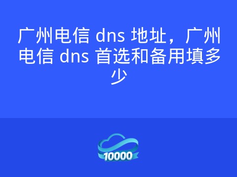 广州电信 dns 地址,广州电信 dns 首选和备用填多少