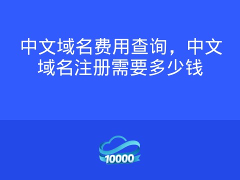 中文域名费用查询,中文域名注册需要多少钱