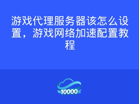游戏代理服务器该怎么设置,游戏网络加速配置教程