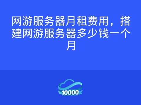 网游服务器月租费用,搭建网游服务器多少钱一个月