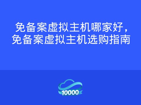 免备案虚拟主机哪家好,免备案虚拟主机选购指南