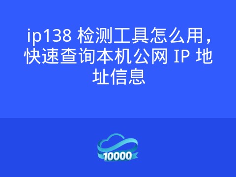 ip138 检测工具怎么用,快速查询本机公网 IP 地址信息