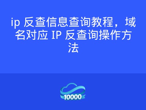 ip 反查信息查询教程,域名对应 IP 反查询操作方法