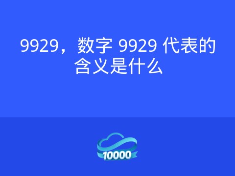 9929,数字 9929 代表的含义是什么