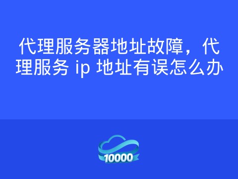代理服务器地址故障,代理服务 ip 地址有误怎么办