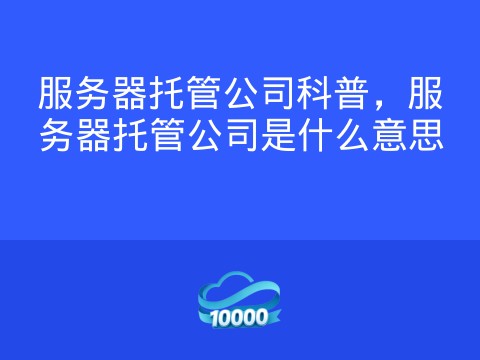 服务器托管公司科普,服务器托管公司是什么意思