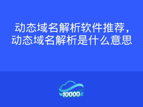 动态域名解析软件推荐,动态域名解析是什么意思