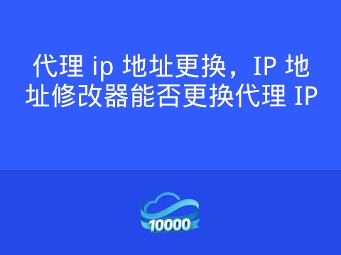 代理 ip 地址更换,IP 地址修改器能否更换代理 IP