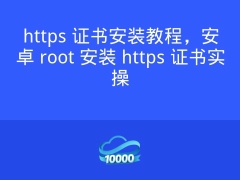 https 证书安装教程,安卓 root 安装 https 证书实操