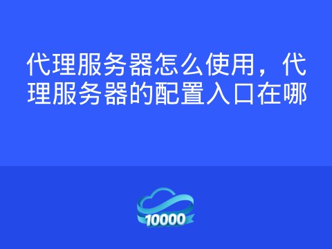 代理服务器怎么使用,代理服务器的配置入口在哪